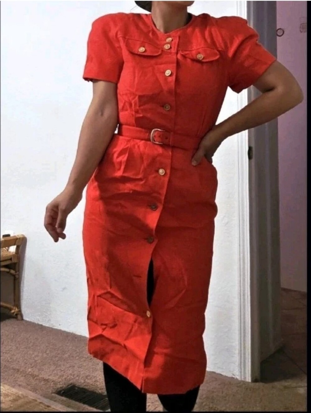 Vintage Rare Carolina Herrera Red Dress 10